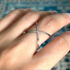 X Ring, Sterling silver, size 5